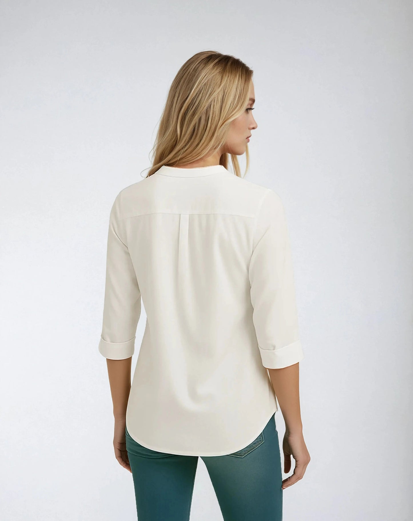 Blouse Polyester Pofmouwen & Kanten Accenten – Elaijah