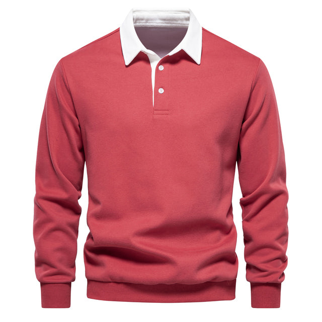 Polo Sweatshirt Kwaliteitskatoen Lange Mouwen – Saco