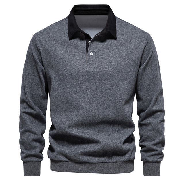 Polo Sweatshirt Kwaliteitskatoen Lange Mouwen – Saco