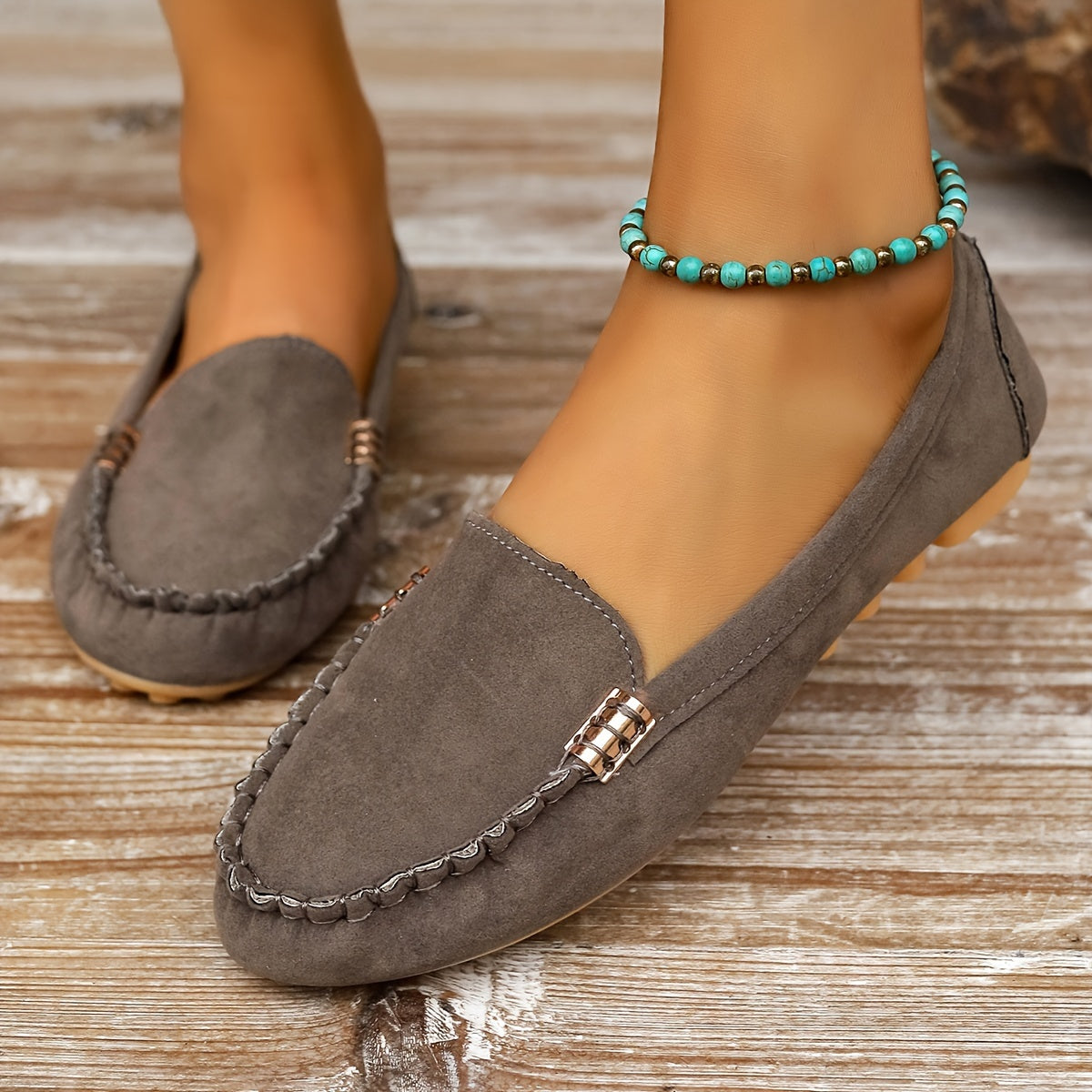 Moccasin Loafers Decoratieve Stiksels Comfortabel – Mieke