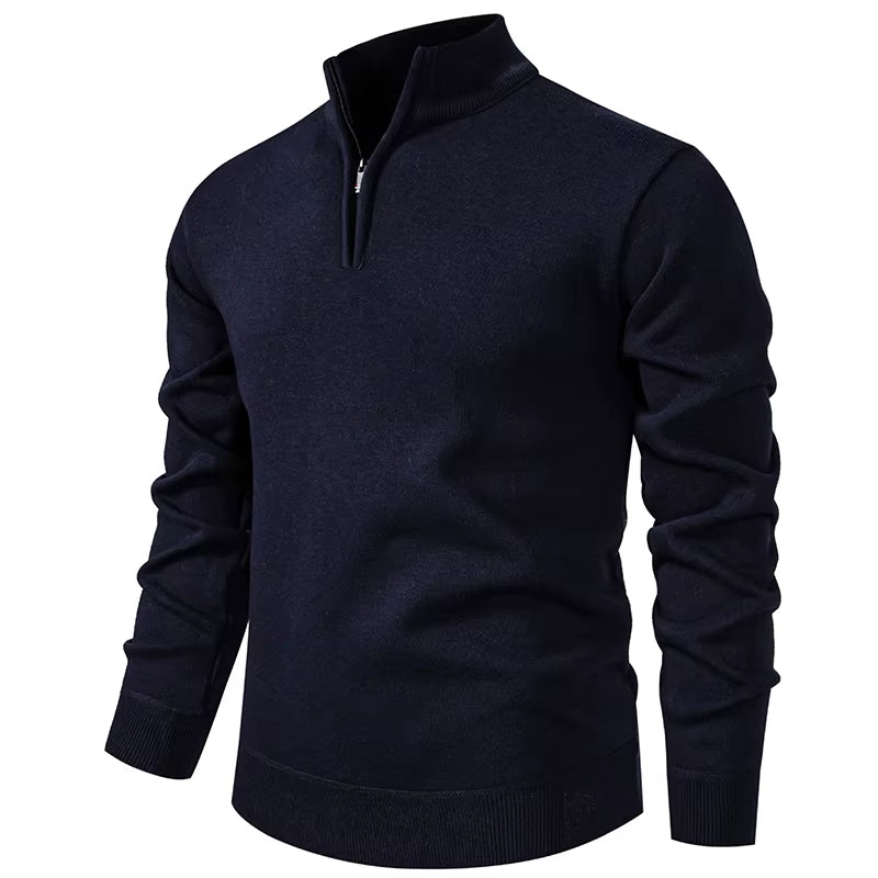 Heren Gebreide Trui Met Halve Rits Slim Fit - Griffin