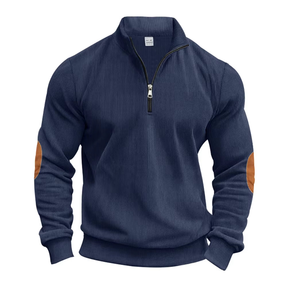 Heren Corduroy Halve Rits Sweatshirt Veelzijdig en Stijlvol - Wolf