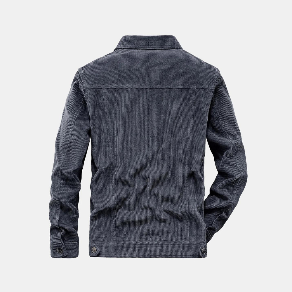 Casual corduroy jas heren multi-pocket solide kleur vintage stijl - Kevin