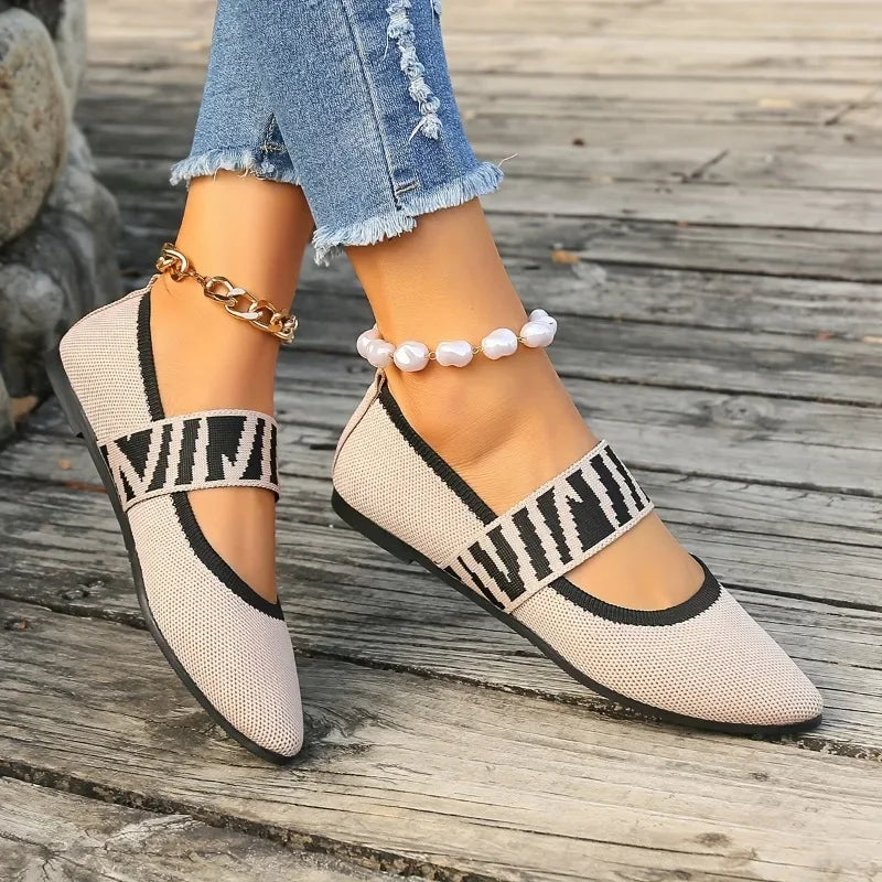 Ballerina Schoen Puntig Met Stretchband – Tamara