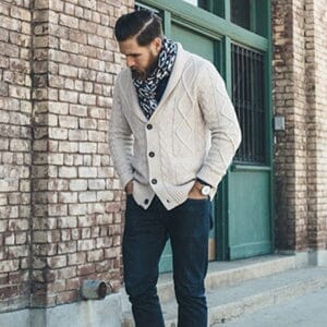 Trui met Sjaalkraag Knitted en Zakken – Quirijn