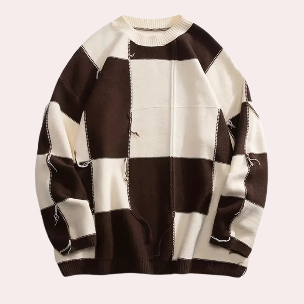 Oversized Trui Gebreid Ruitpatroon – Sylvester