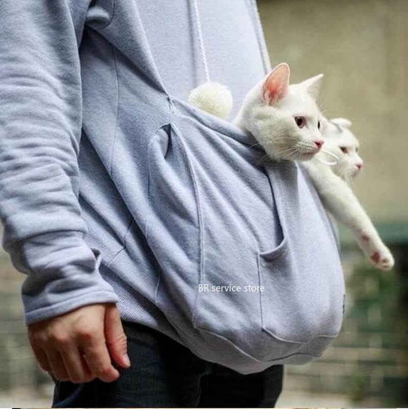 Hoodie Knus met Buikzak voor Huisdieren – Giel
