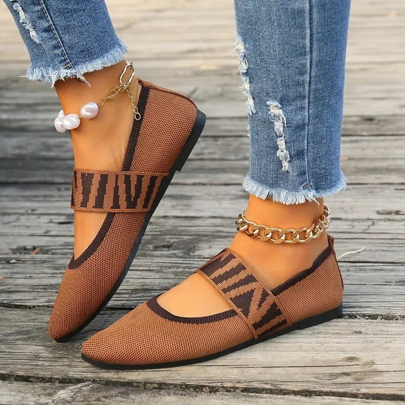 Ballerina Schoen Puntig Met Stretchband – Tamara