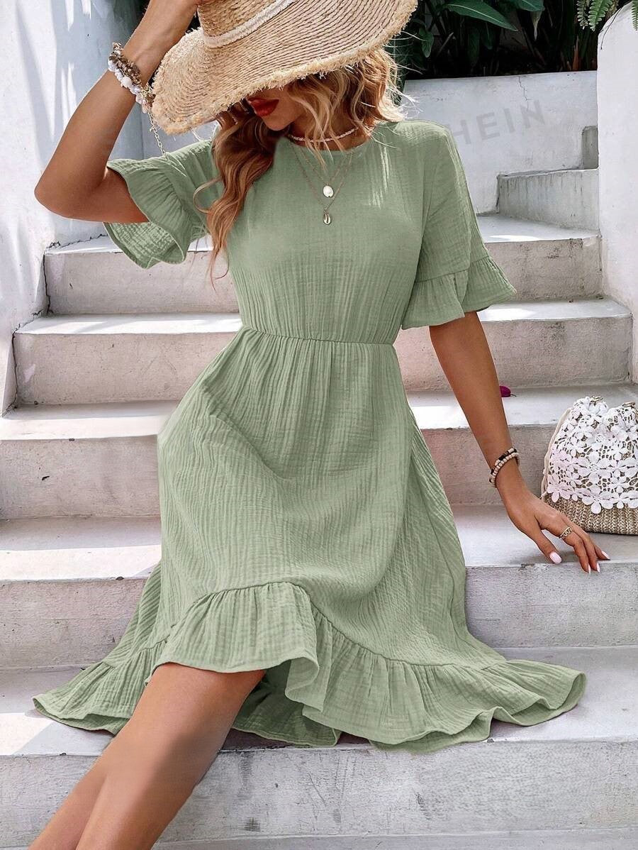 Jurk Elegante Casual Korte Mouwen – Josephina