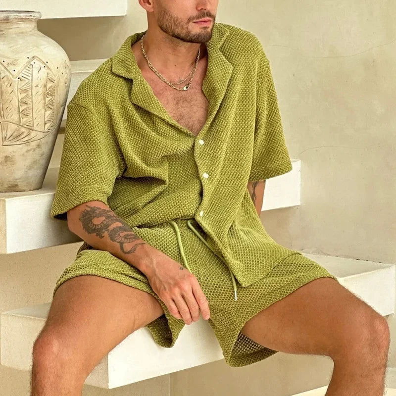 Tweedelig Pak Ademende Korte Mouwen Casual – Arie