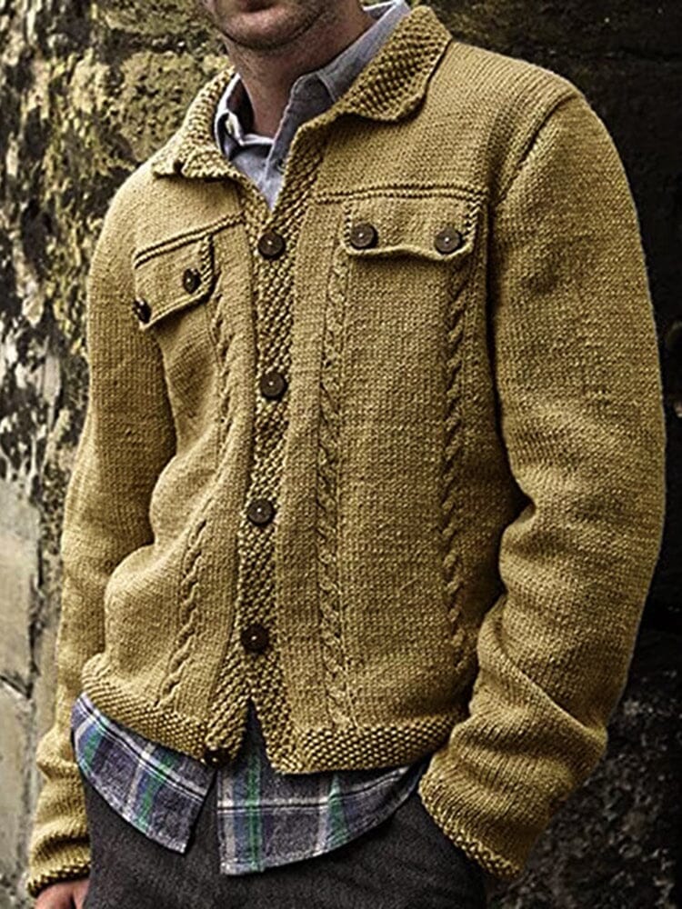 Jas Enkelvoudige Knopen Trendy Gebreid – Tobias