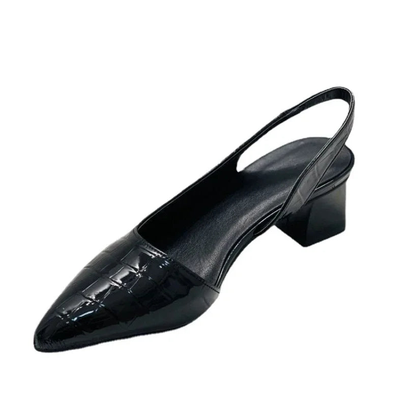 Orthopedische Pumps Blokhak Croco Patroon – Zarrah
