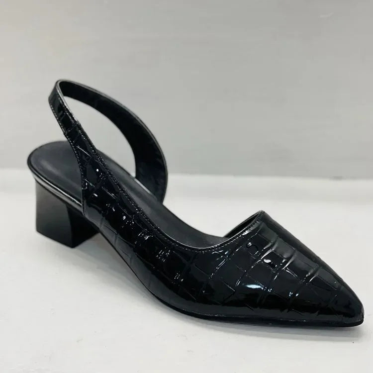 Orthopedische Pumps Blokhak Croco Patroon – Zarrah