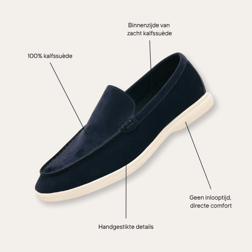 Loafers Premium Suède Marineblauw – Thijs