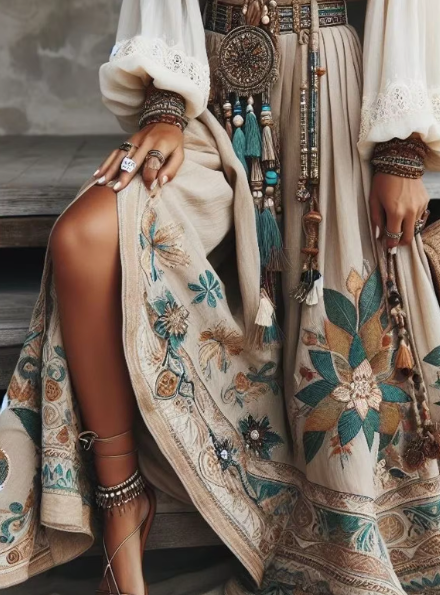 Damesrok Vintage Bohemian Stijlvol Design – Maxime