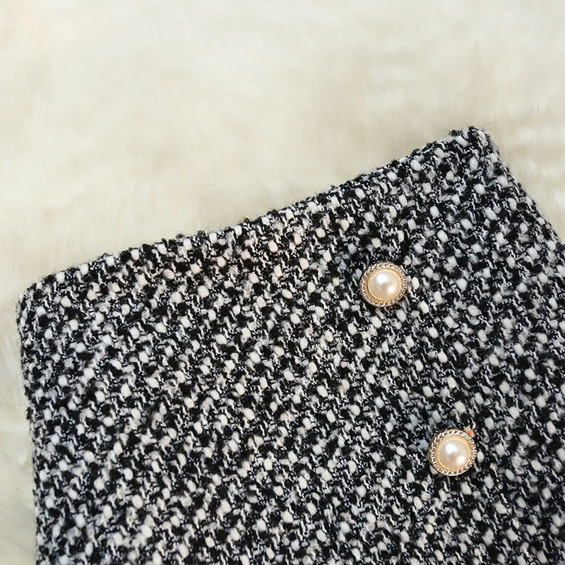 Midi Rok Stijlvol Tweed Design – Dora