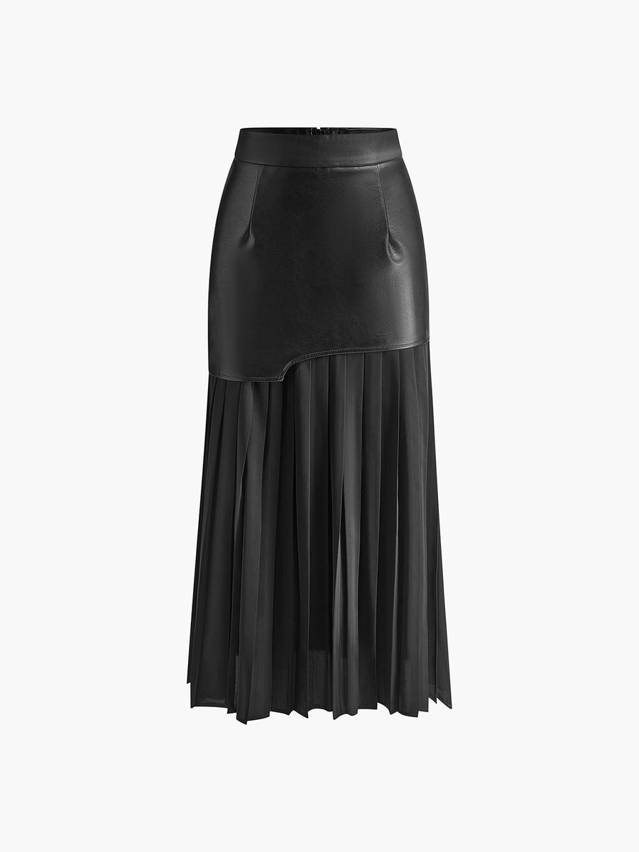 Midi-rok Asymmetrisch Patchwork Chiffon – Dorothea