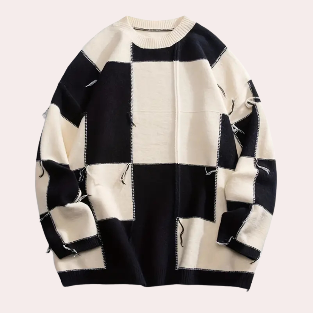 Oversized Trui Gebreid Ruitpatroon – Sylvester