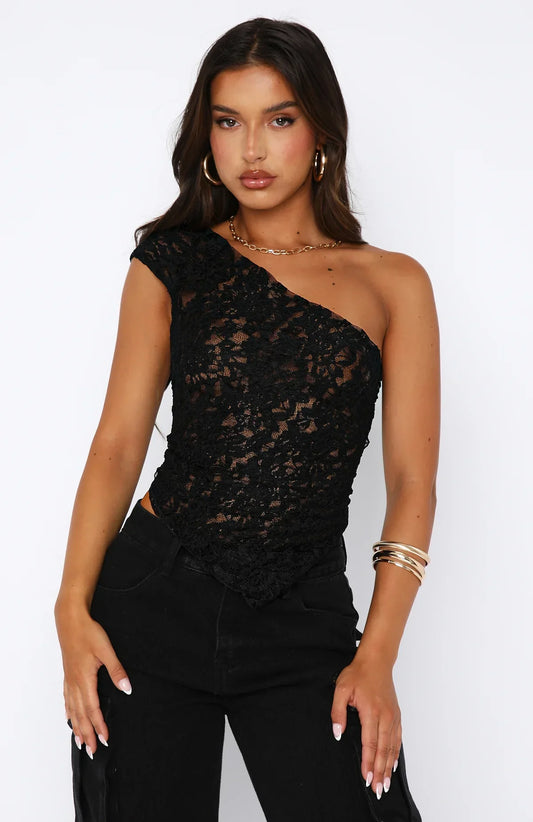 Lace Top Elegant Design met Korte Mouwen – Olivia