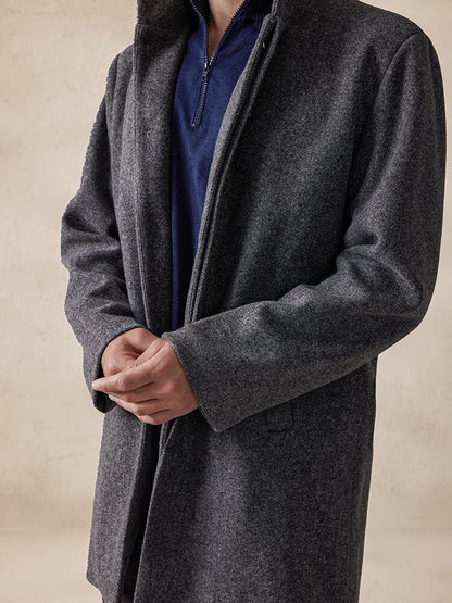 Jas Casual Tweed Met Staande Kraag – Lambertus