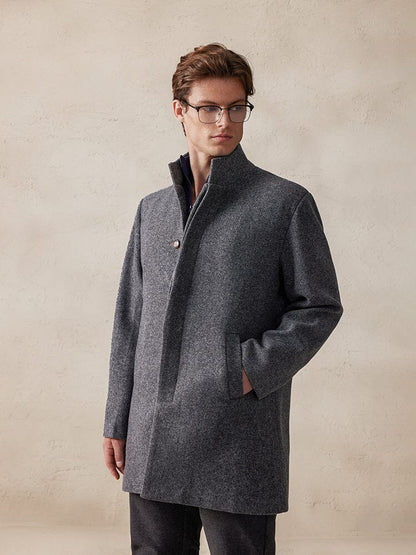 Jas Casual Tweed Met Staande Kraag – Lambertus