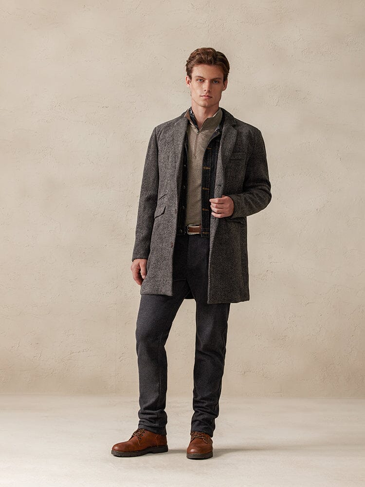 Tweed Jas Vintage Herringbone Stijlvol – Reynier