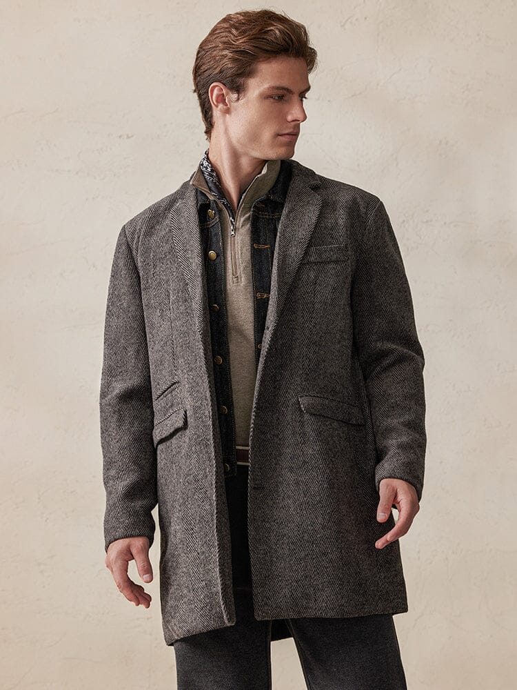 Tweed Jas Vintage Herringbone Stijlvol – Reynier