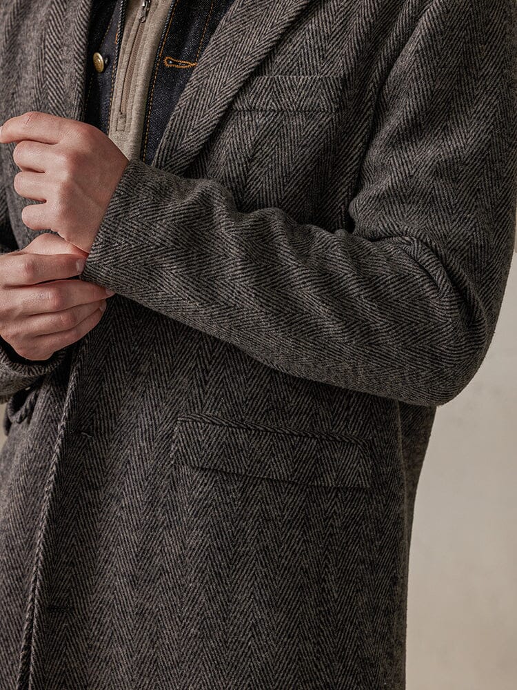 Tweed Jas Vintage Herringbone Stijlvol – Reynier