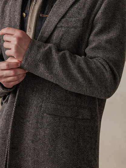 Tweed Jas Vintage Herringbone Stijlvol – Reynier