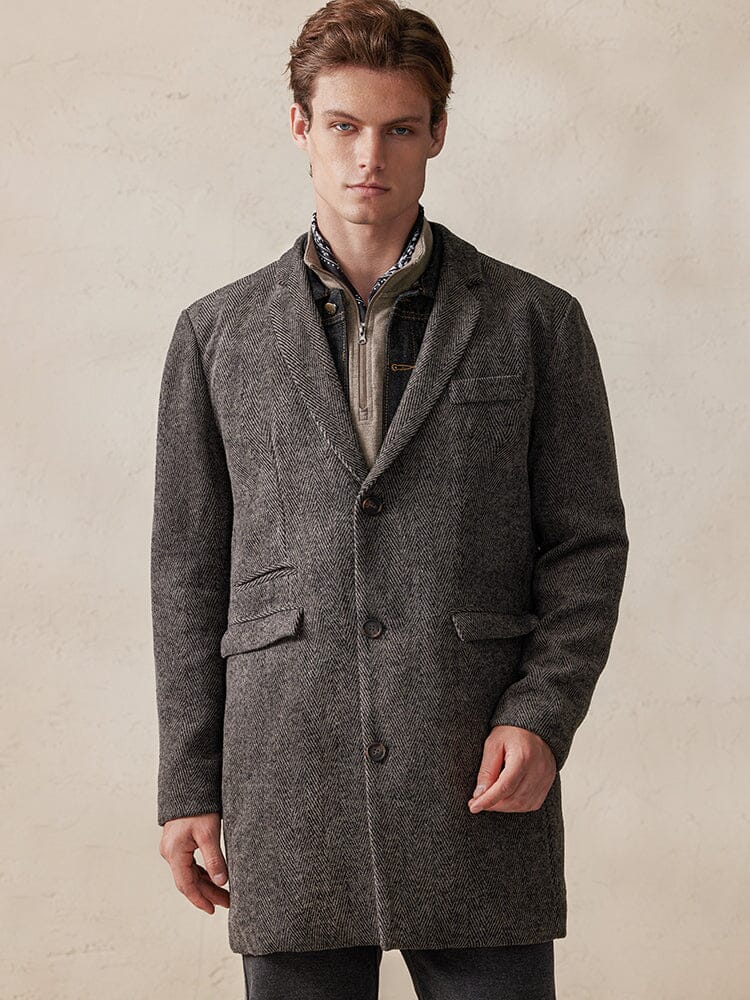 Tweed Jas Vintage Herringbone Stijlvol – Reynier