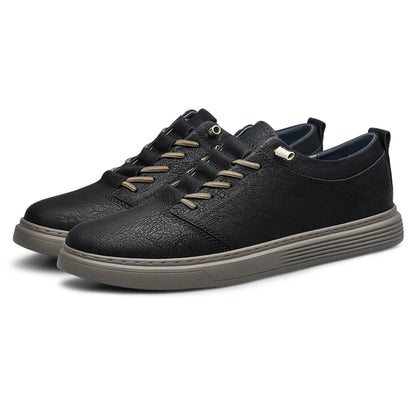 casual lederen sneakers geveterd simplistiek - Isaac