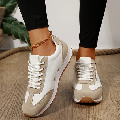 Vetersneakers Trendy Contrastdetails & Gripzool – Ellaine