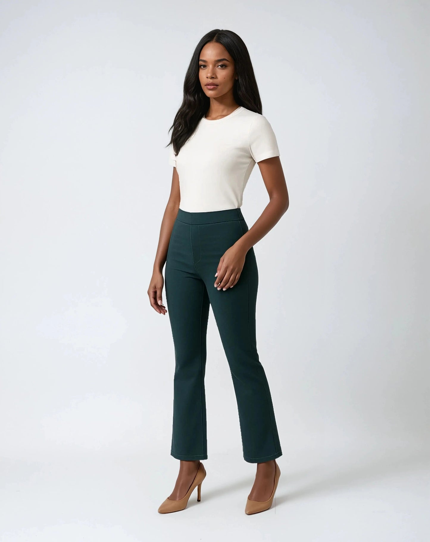 Flared Broek Hoge Taille Comfortabel Polyester – Michelle