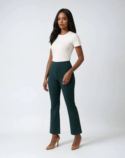 Flared Broek Hoge Taille Comfortabel Polyester – Michelle