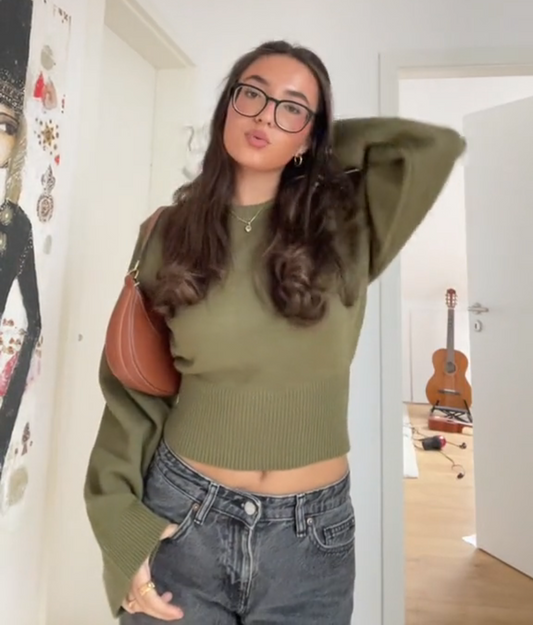 Sweater Trendy Groen Zacht Materiaal – Norrie
