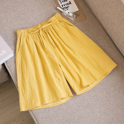 Shorts Ademend Katoen Linnen Loose-Fit – Eloiza