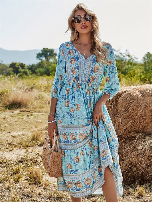 Jurk Bloemenprint Elegante Pasvorm – Xandra