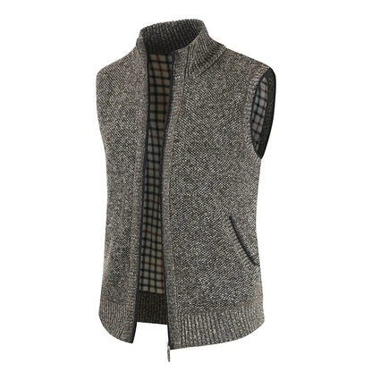 effen casual vest met rits zonder mouwen - Patagon