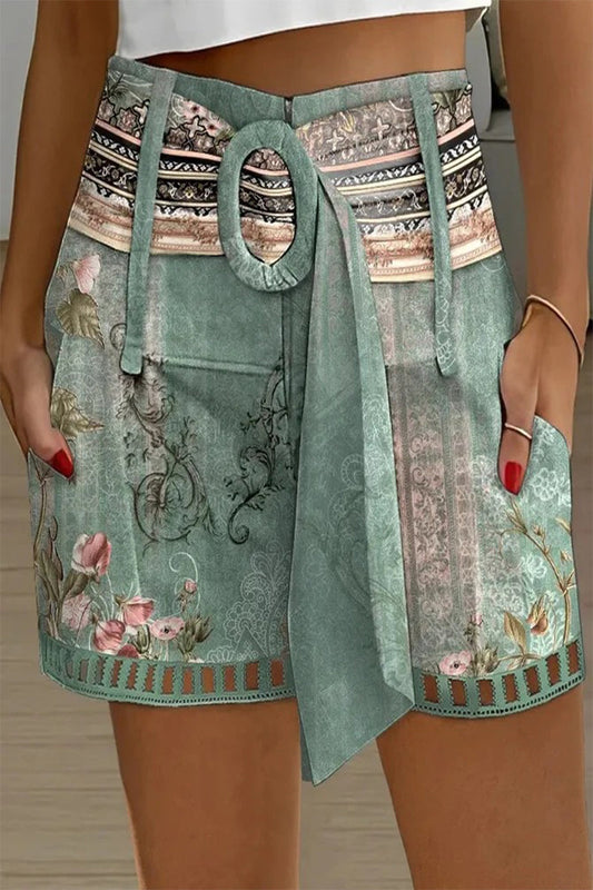 Hoge Taille Shorts Stijlvol met Brede Riem – Oliana