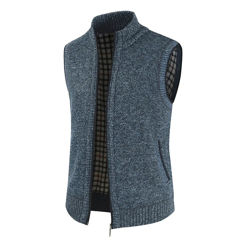 effen casual vest met rits zonder mouwen - Patagon