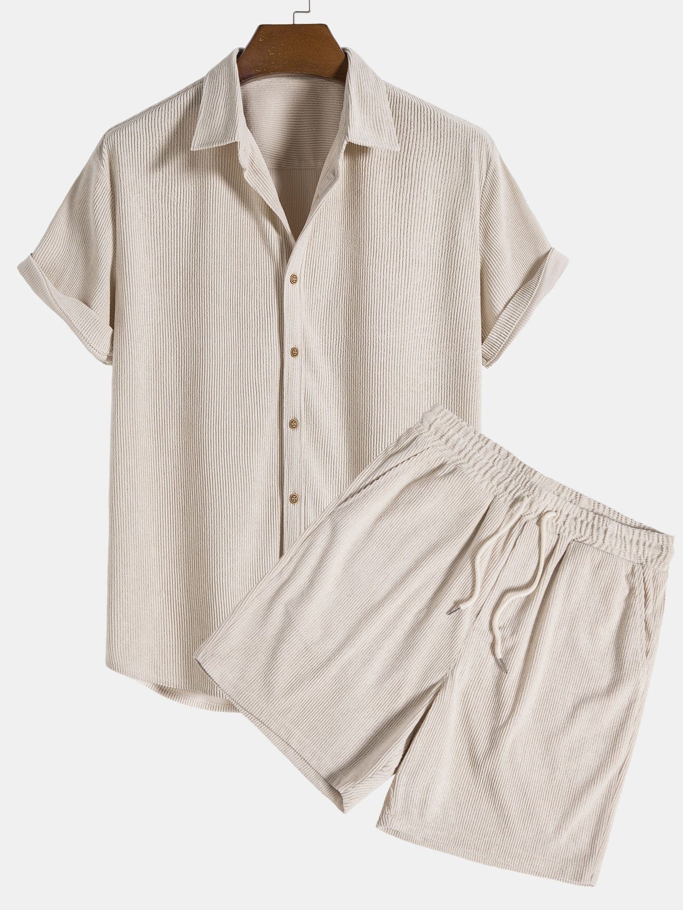 Corduroy zomer set top en short heren - Mees