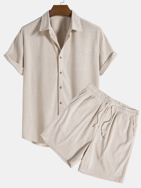 Corduroy zomer set top en short heren - Mees