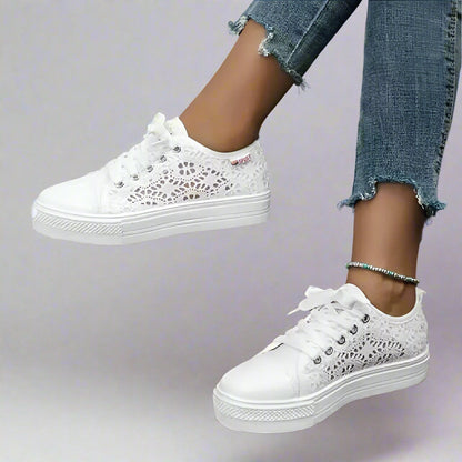 Sneakers Gehaakt Vetersluiting Comfortabel – Kinsley