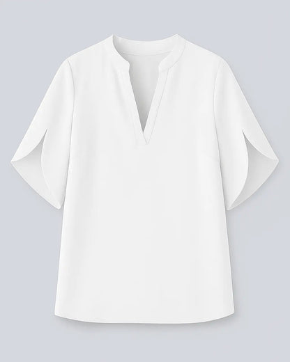 Blouse V-hals Polyester & Spandex – Sandra