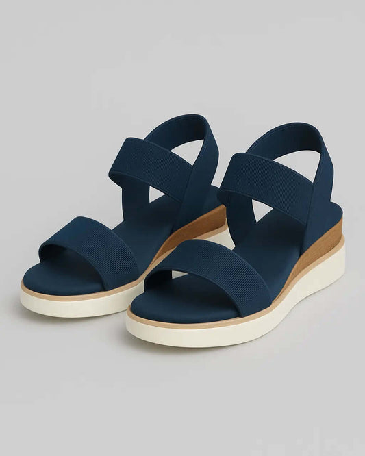 Sandalen Stretchstof Met Platformwiggen – Leah