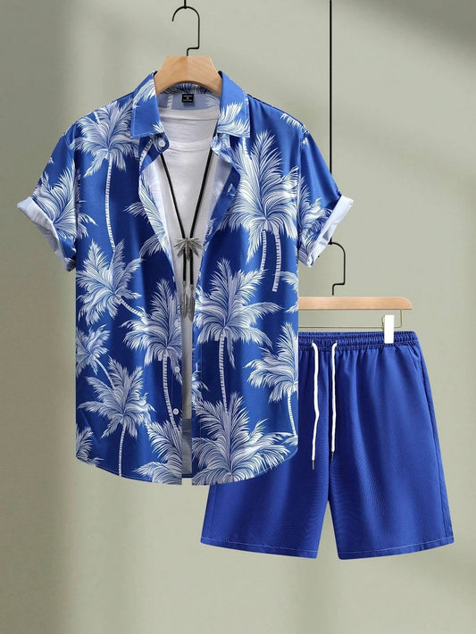 zomerse kledingset korte broek blouse Hawaii heren - Hijan