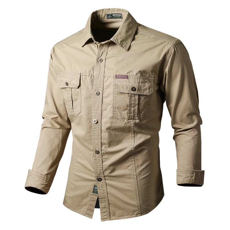 katoenen cargo blouse lange mouwen heren - Roman