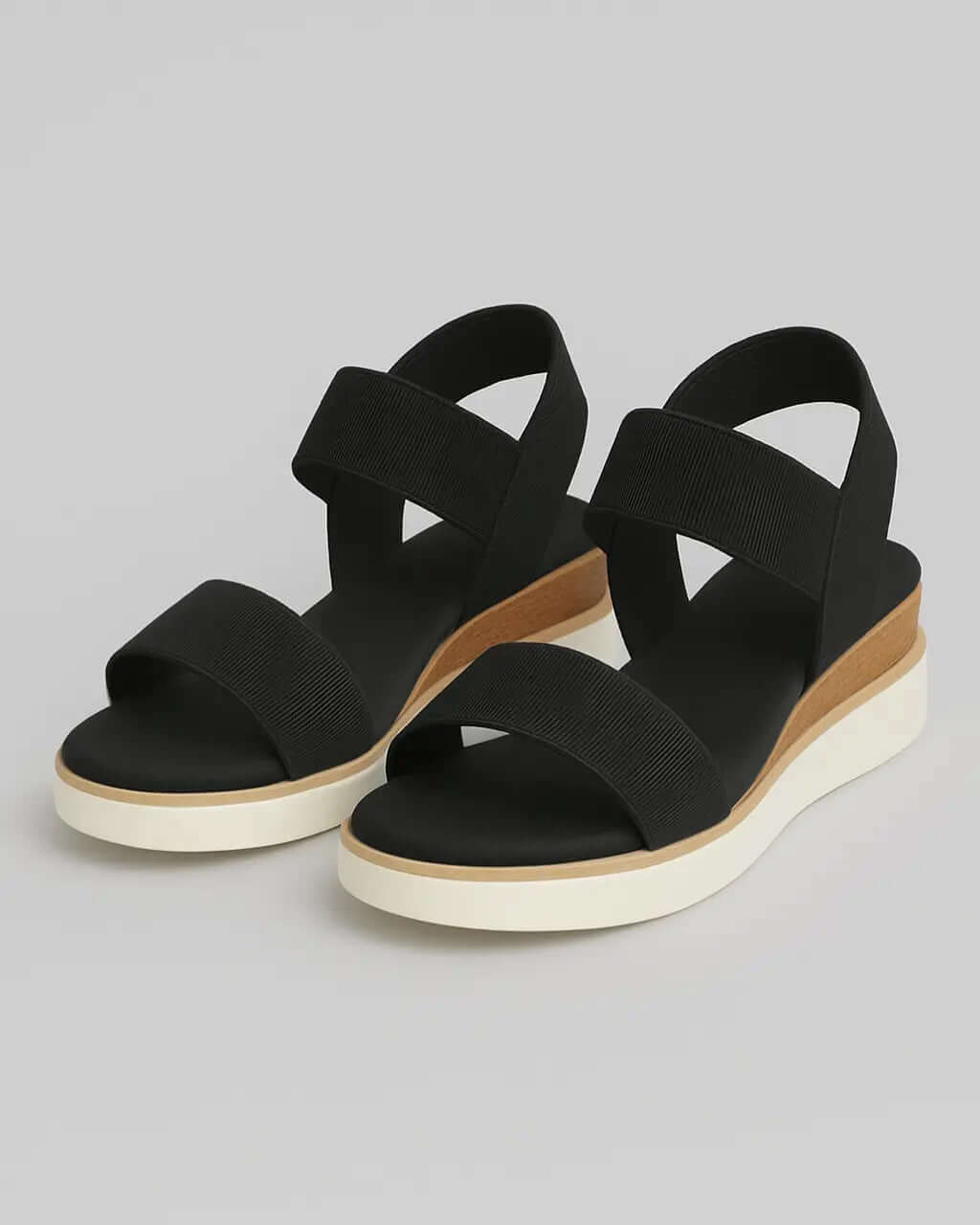 Sandalen Stretchstof Met Platformwiggen – Leah
