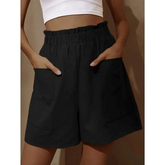 Shorts Ademend Katoen Linnen Loose-Fit – Eloiza