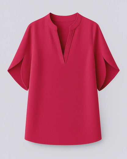 Blouse V-hals Polyester & Spandex – Sandra